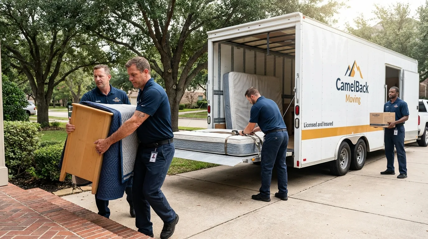 Crew loading residential truck for cross-state move from Parkesburg, PA