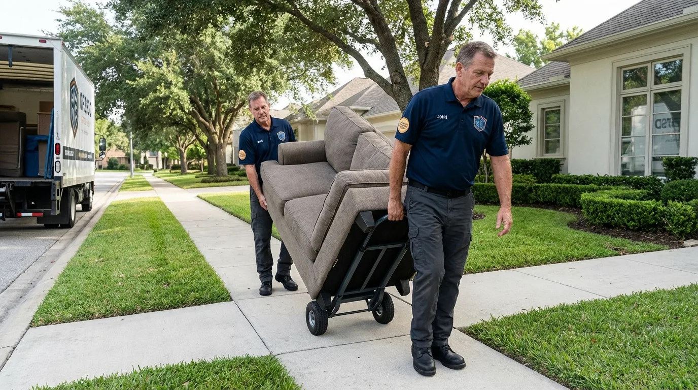 Local residential moving crew loading furniture in Parkesburg, PA