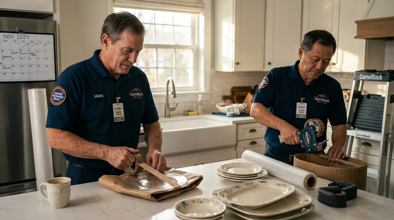 Professional crew packing kitchen dishware in Parkesburg, PA